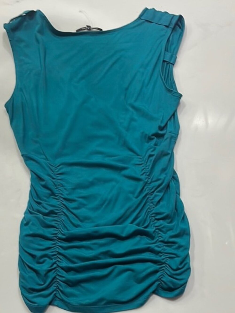 Nanette Lepore Turquoise Ruched Blouse - Picture 2 of 5